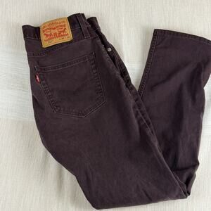 LEVI'S 511 Men's Slim Fit Low Rise Sz 30x30 Stretch Burgundy Jeans Pants Punk